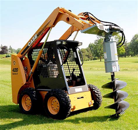 skid steer with auger attachment